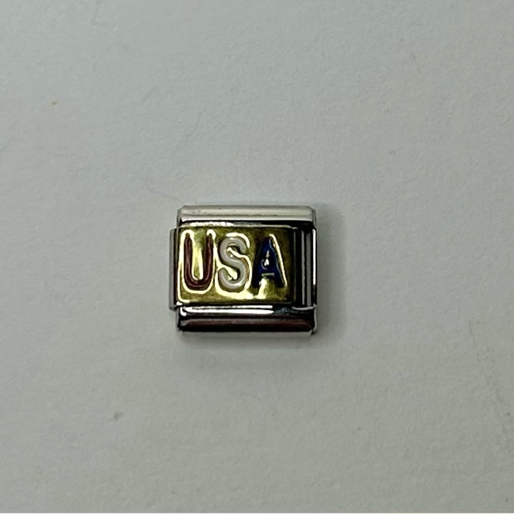 Italian Charm Bracelet USA America Charm 9mm Link Stainless Steel